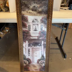 Large Golden Picture Frame With Mansion Picture 16� x 40�