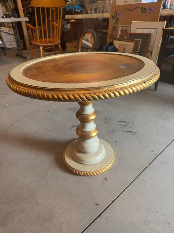 Gold and White Table 21� x 24�