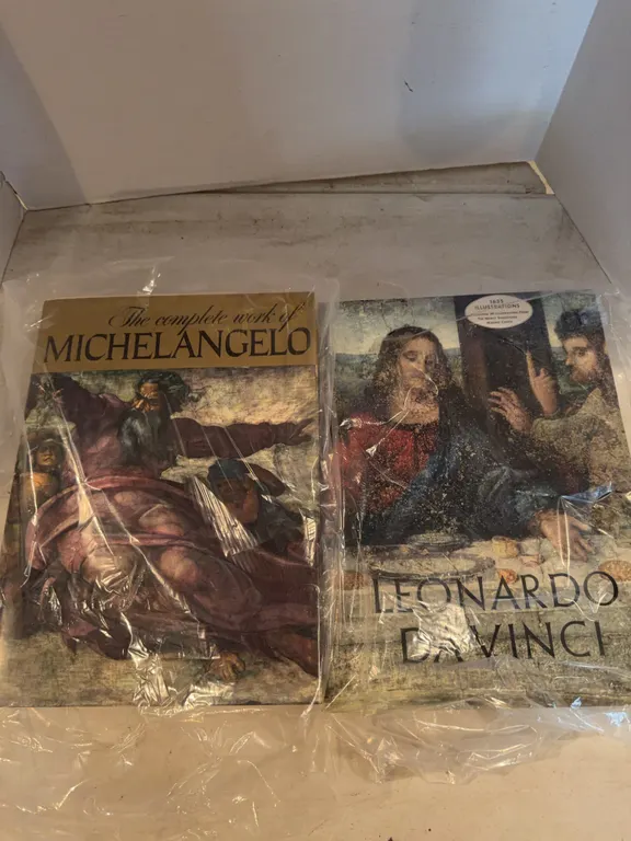 Two Books Of The Complete Works Of Michelangelo And Leonardo Da Vinci