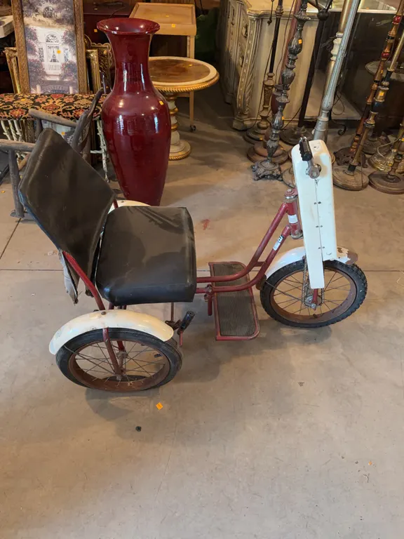 Vintage Cushioned Seat Hand Pedal Tricycle