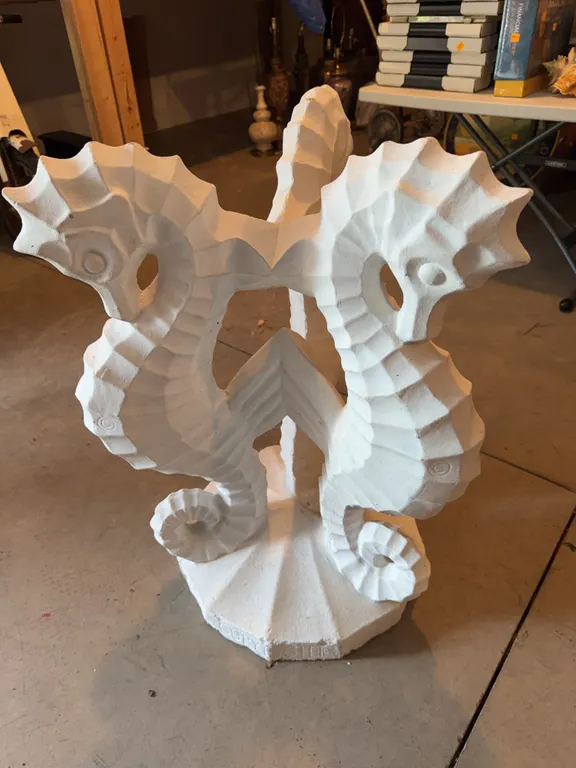 Large White 3 Seahorse Statue (Very Heavy)28�