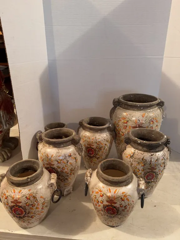 Hand Painted Pottery Vase Set
