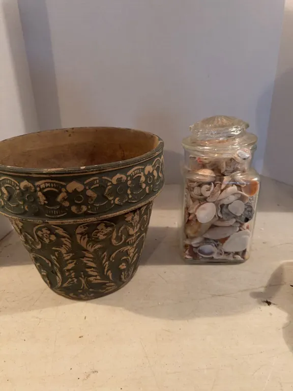 Pot And Jar Of Seashells