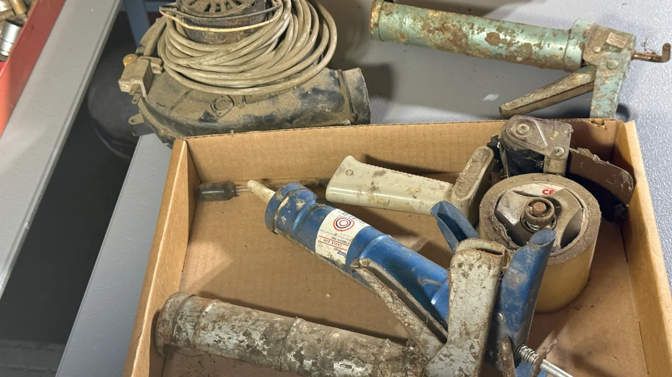 Electric blower, caulk guns, and tape gun