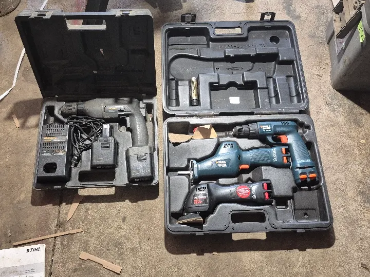 Two cordless tool kits