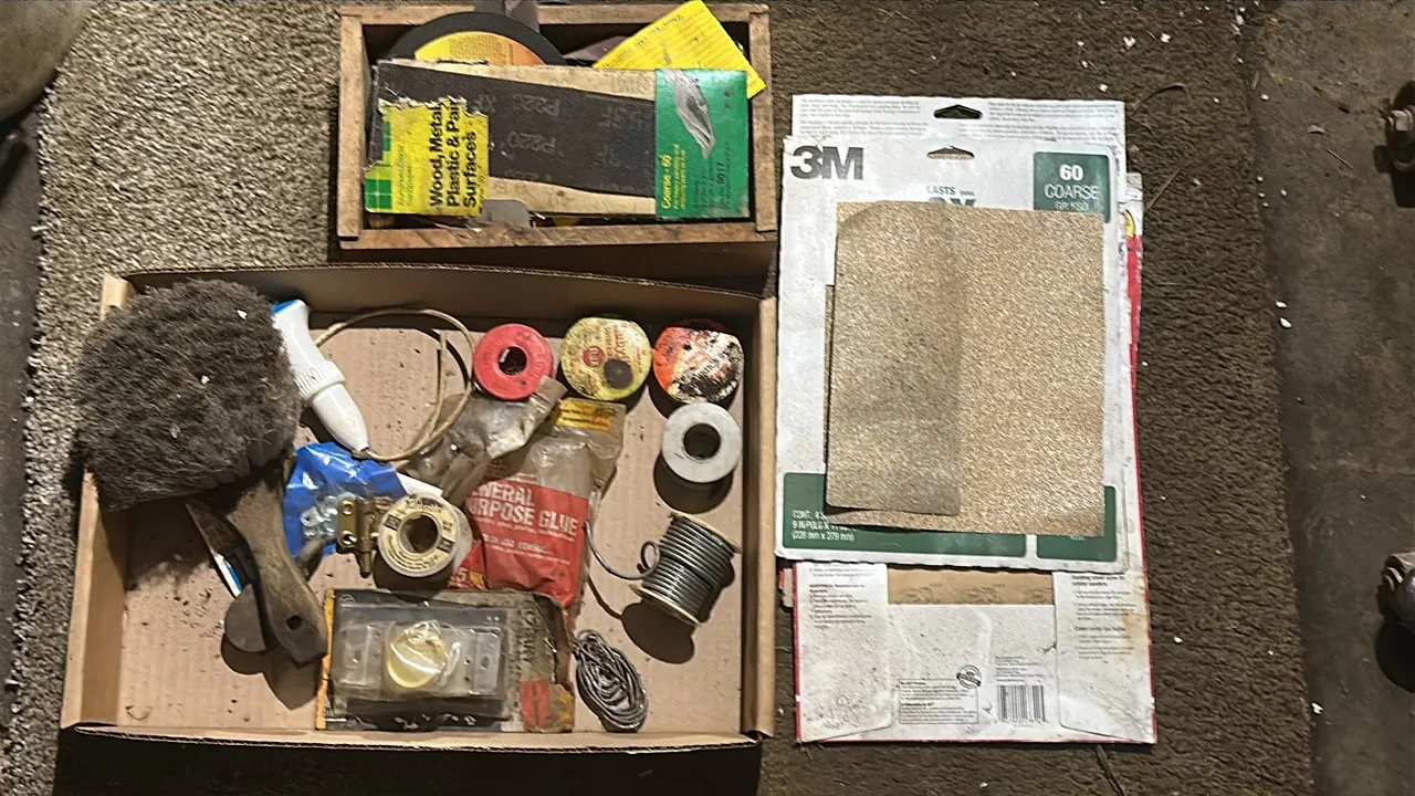 Sandpaper and solder supplies