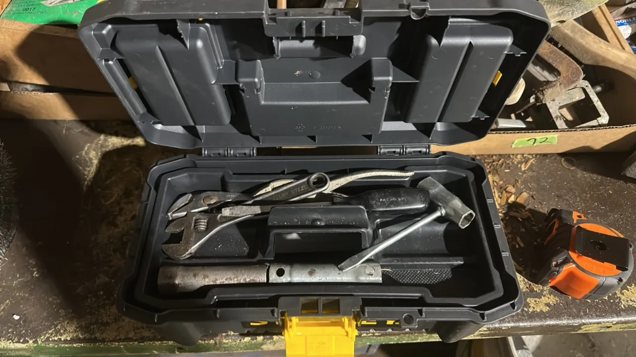 Stanley toolbox with tools