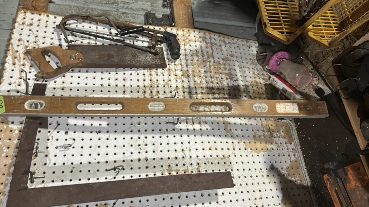 Level, square and saws