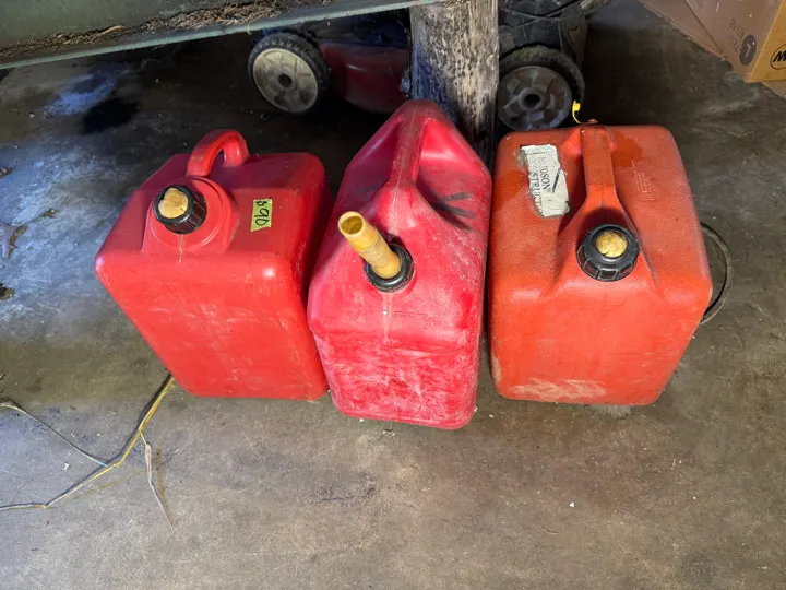 3- 5 gal gas cans