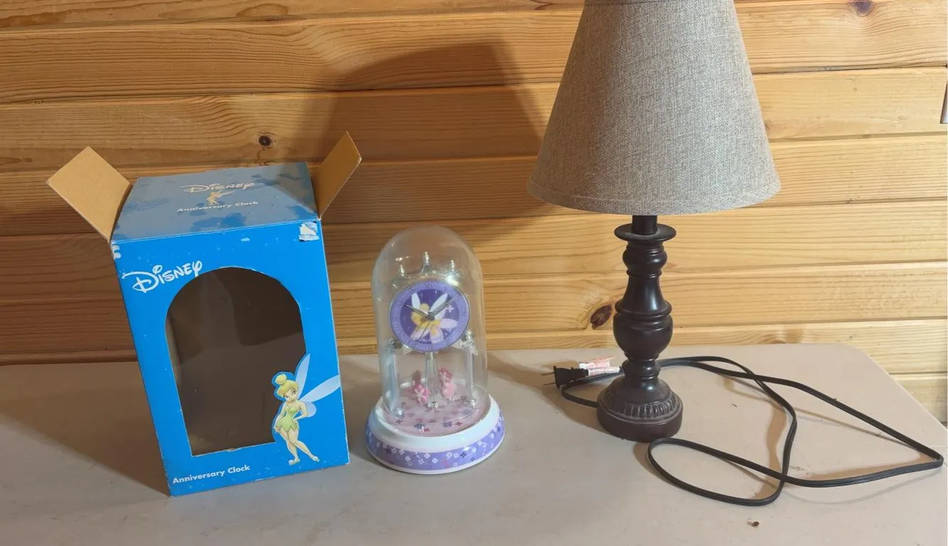 Disney Anniversary Clock -NIB & Lamp -20” Tall