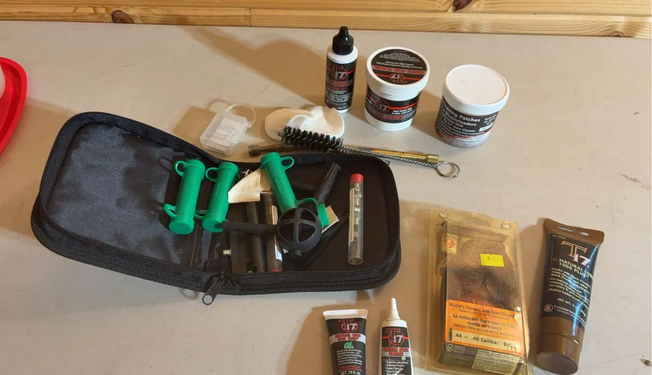 Gun Cleaning Supplies Including Hoppes Bore Snake Pistol Cleaner, T17 Lube, Muzzleloading Supplies & More