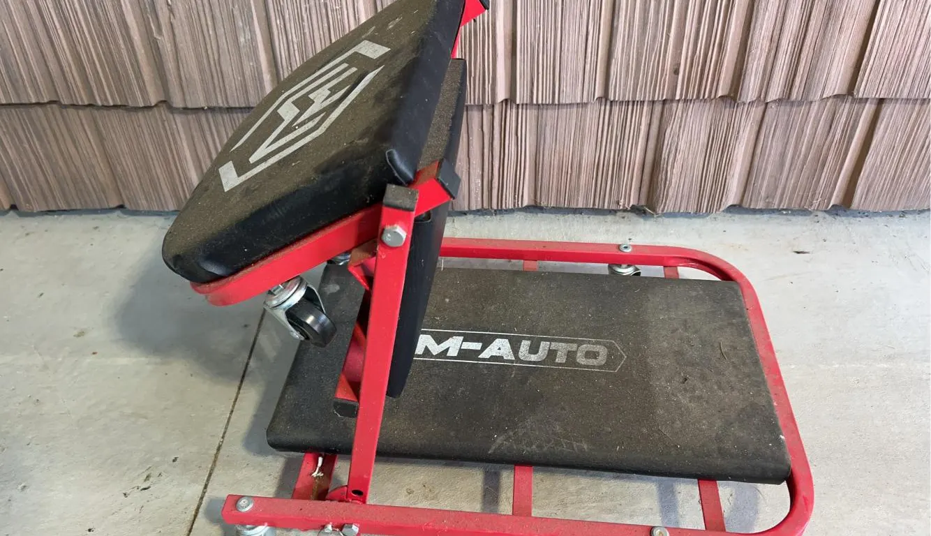 Magshion 36" Heavy-Duty 2-in-1 Folding Creeper Seat, Adjustable Low-Profile Rolling Garage Chair