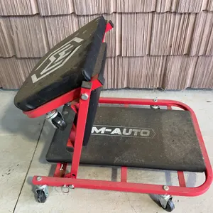 Magshion 36" Heavy-Duty 2-in-1 Folding Creeper Seat, Adjustable Low-Profile Rolling Garage Chair