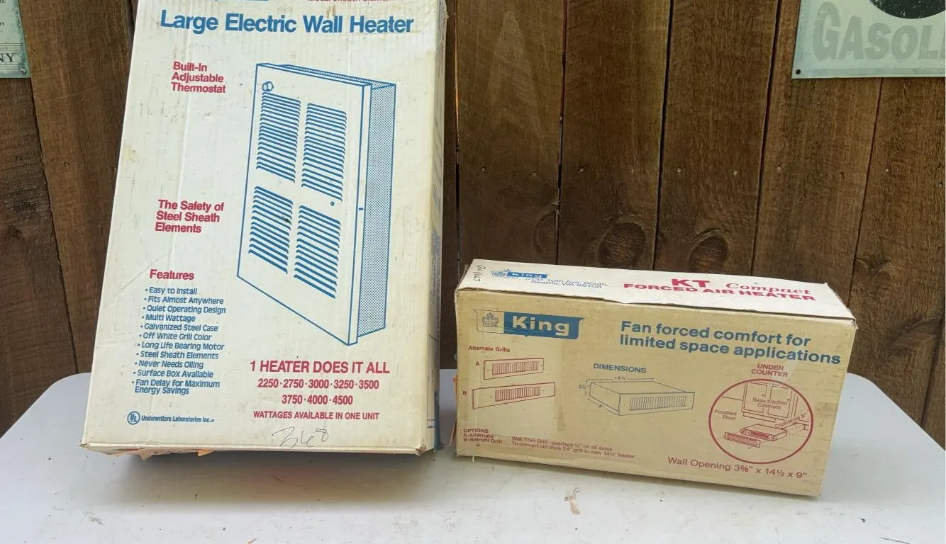 (2) King Pic-A-Watt Large Electric Wall Heater & King Alternate Grills
