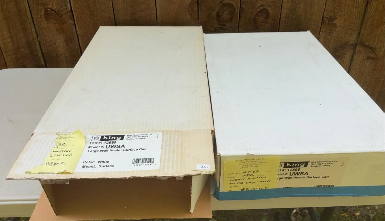 (2) NIB King Large Wall Heater Surface Cans