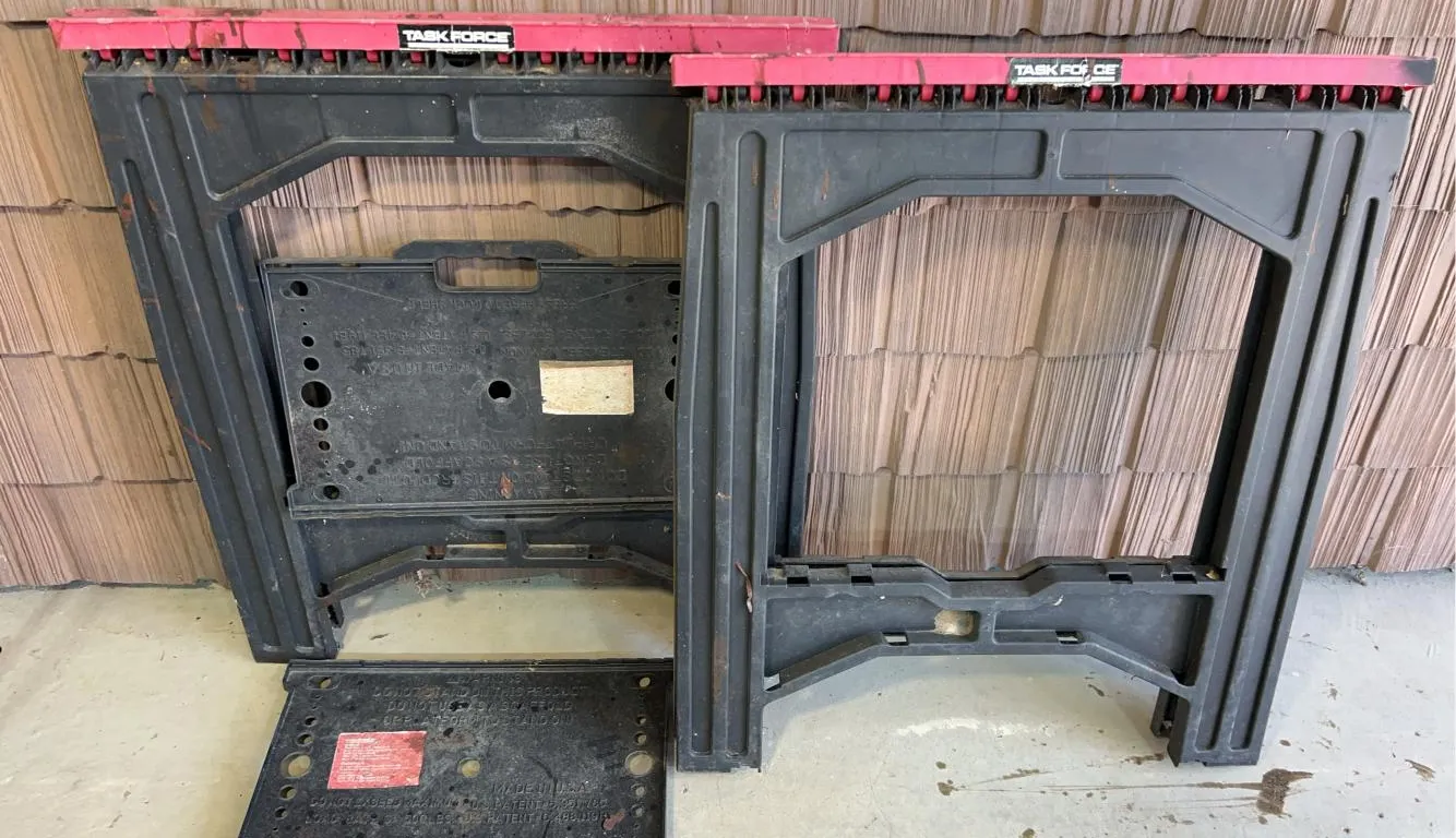 (2) task force plastic sawhorses