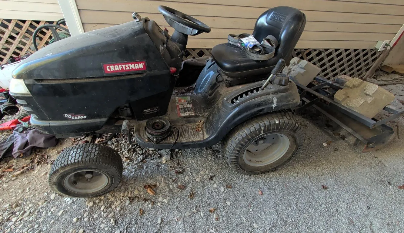 Craftsman DGS6500 Tractor with 54" Mower and Drag - needs new battery - Kohler 26 HP