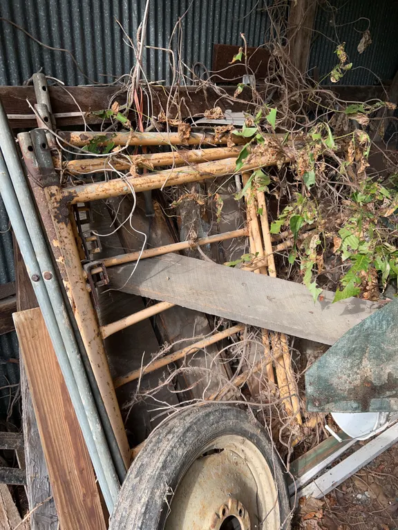 Contents of Corner & Outside Items Including Scaffolding, Wood & More