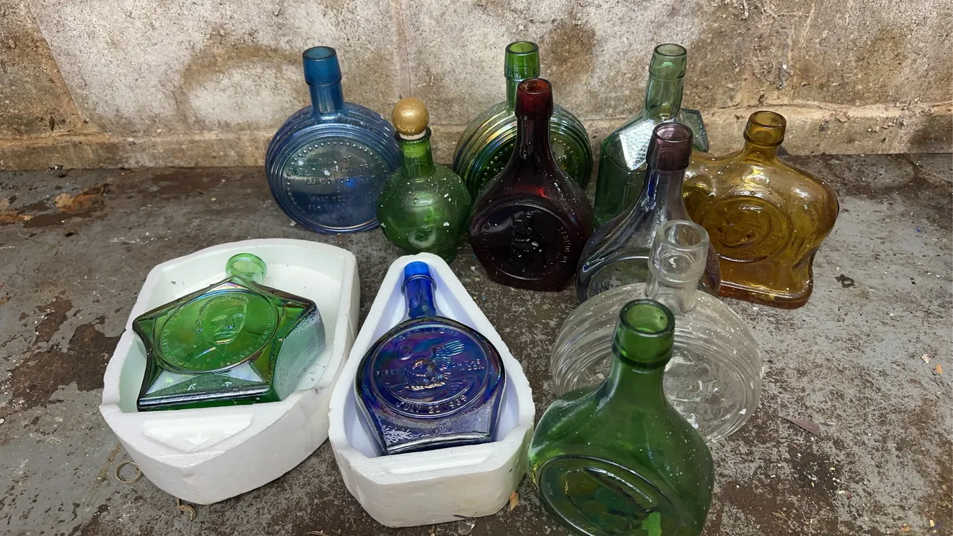 Large lot of decanters