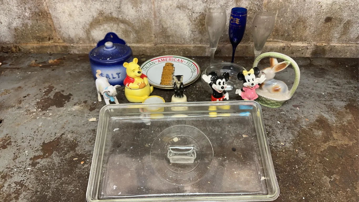 Storage canister, ceramic figurines & more