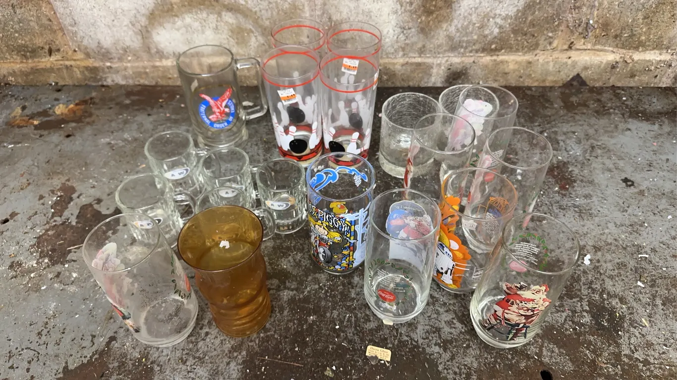 Beer mug, water glasses & more