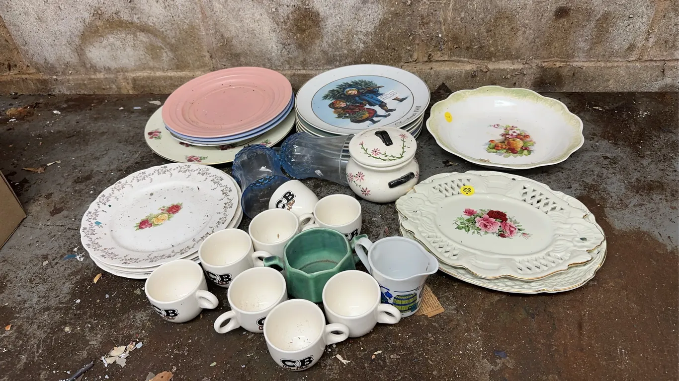 Large lot of assorted dishes & glassware
