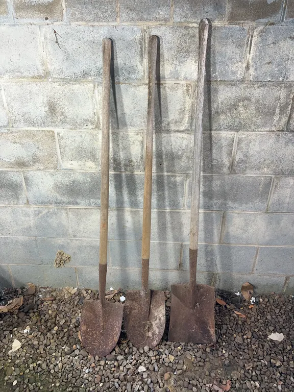 (3)- shovels ( 1 is broken )