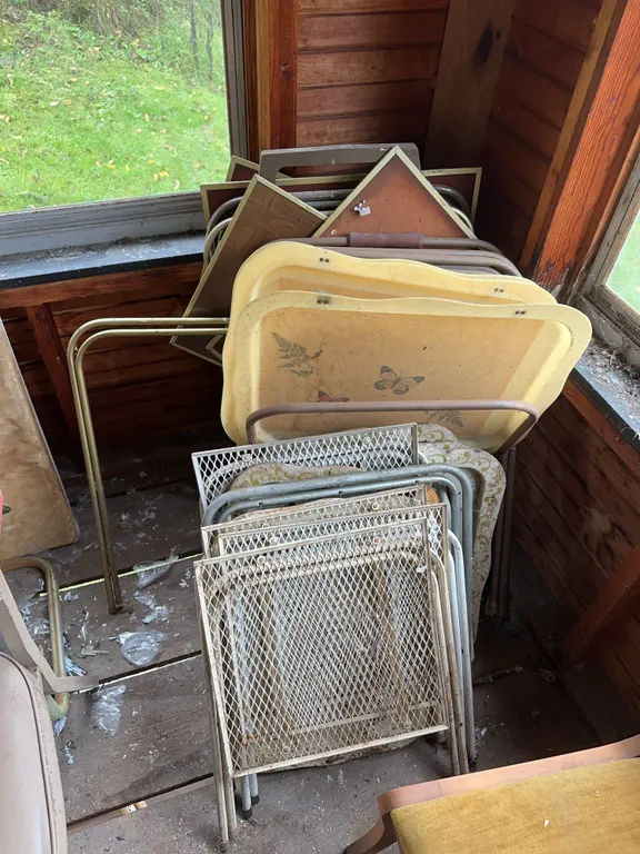 Large lot of tv dinner trays & frames