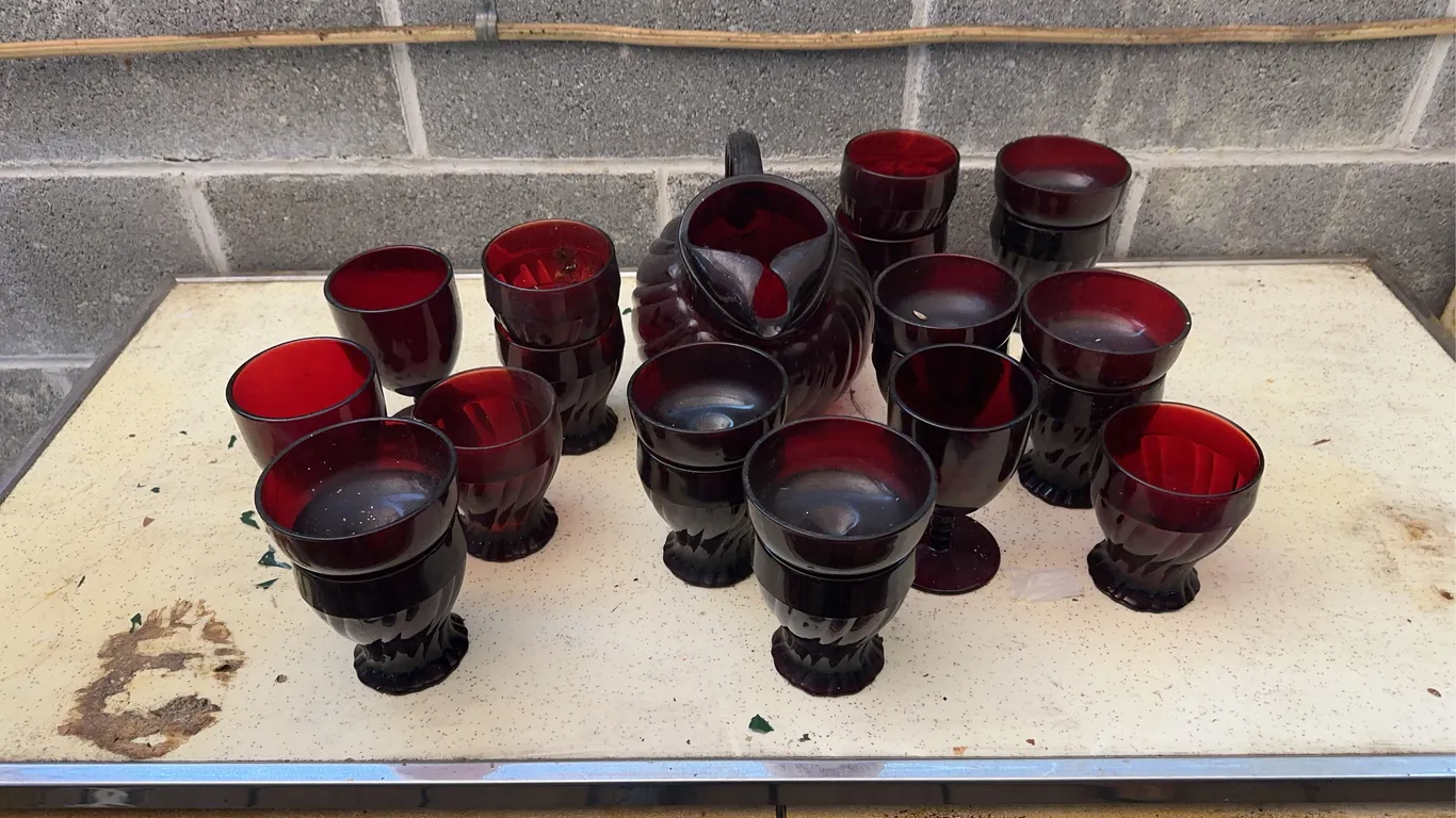 Ruby red glassware
