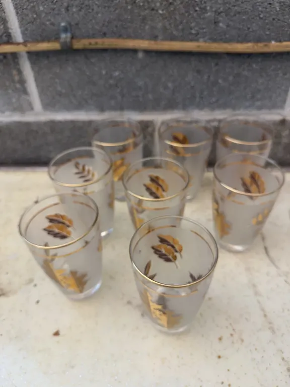Gold leaf pattern glasses