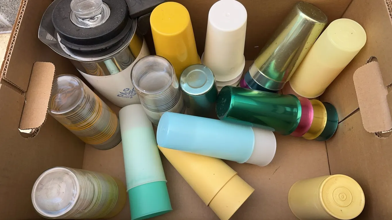 Tupperware water cups, coffee pot & more