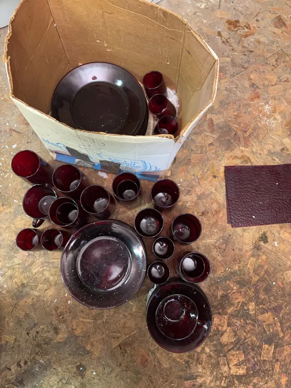 Ruby red glassware