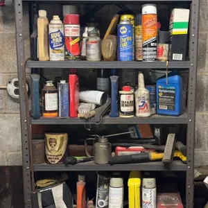 Metal shelf and contents