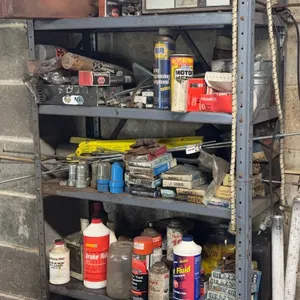 Metal shelf and contents