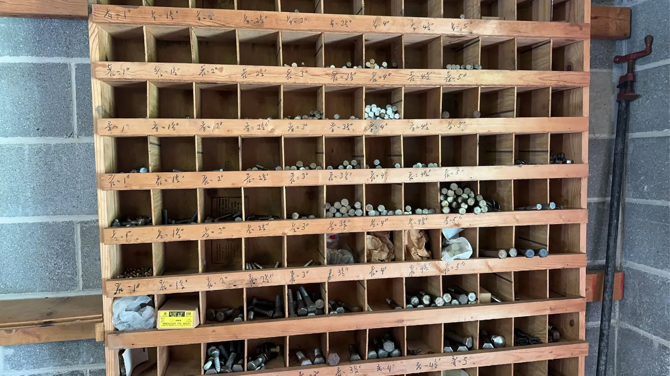 Large lot of bolts & organizer