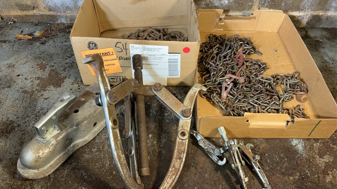 Lots of Chains, Gear Pullers, 2� Ball Coupler & More