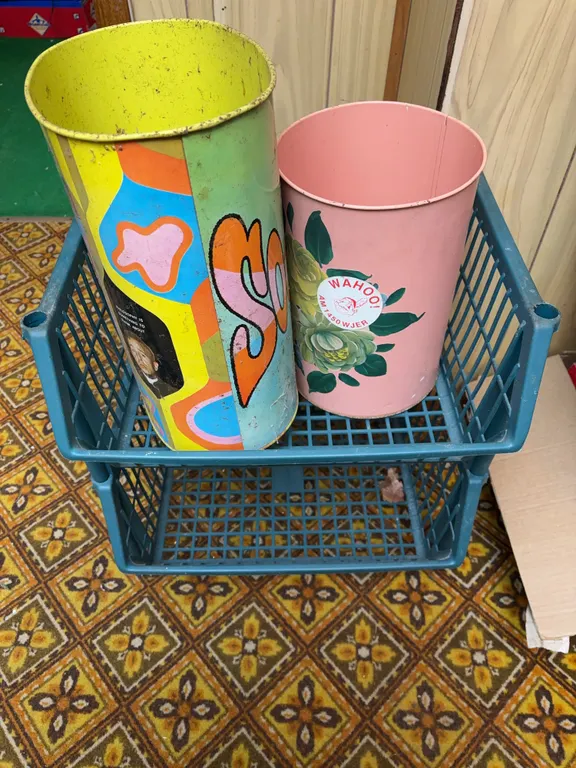 Storage rack & metal waste baskets