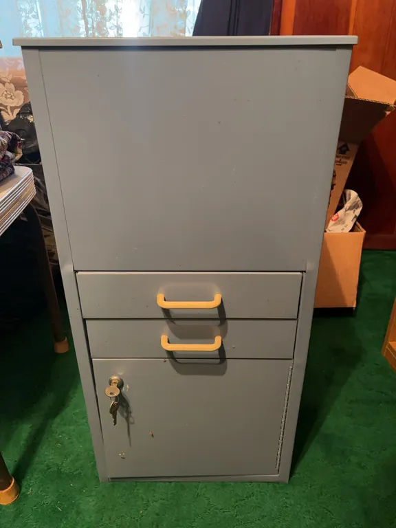 Metal storage cabinet & bookshelf (9.5�W x 25�L x 35.5�H )