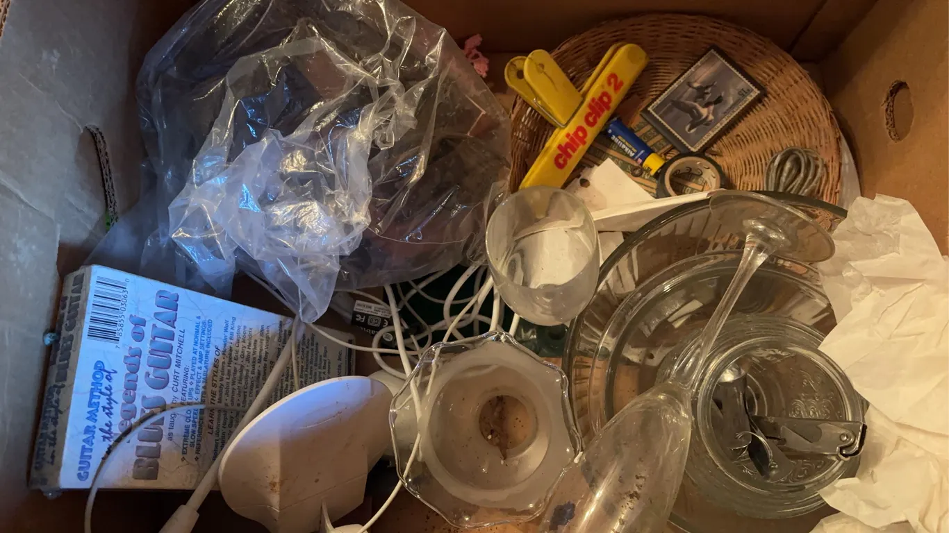 Pepsi frisbee, baseball gloves & miscellaneous glassware