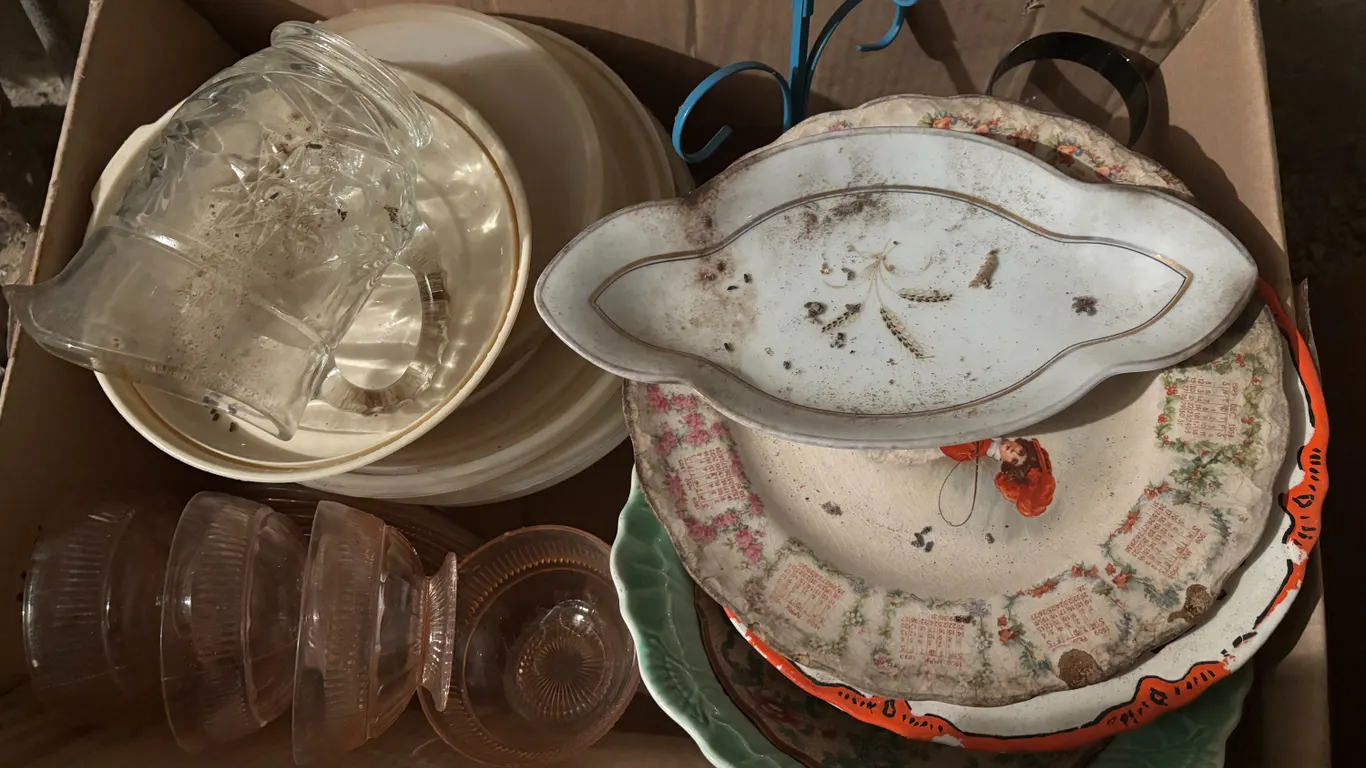 Lot of depression glassware, decor & more
