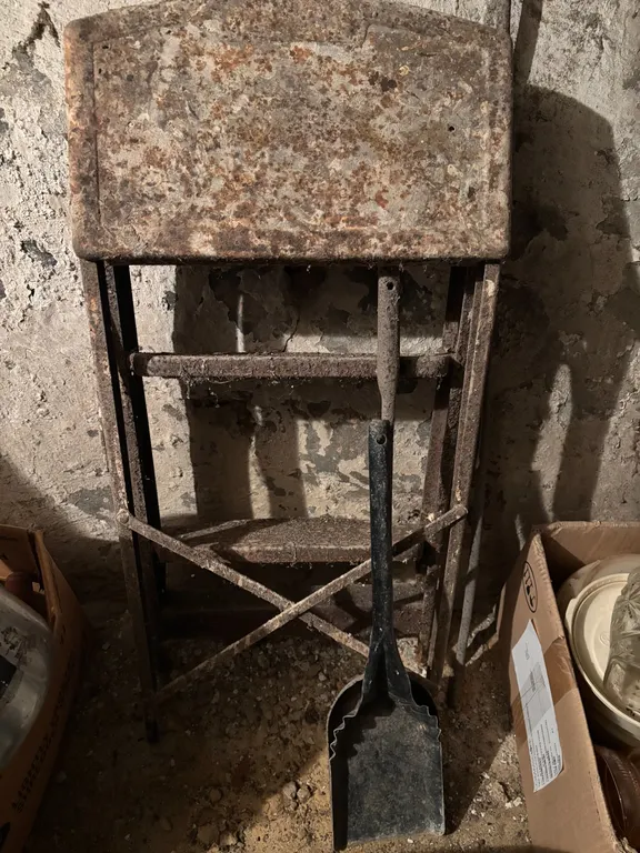 Small step ladder & coal shovels