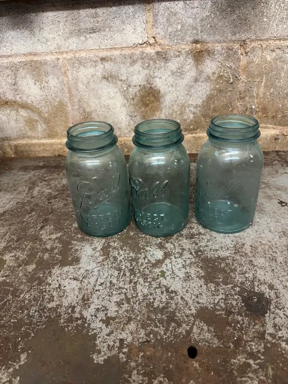 Blue quart jars