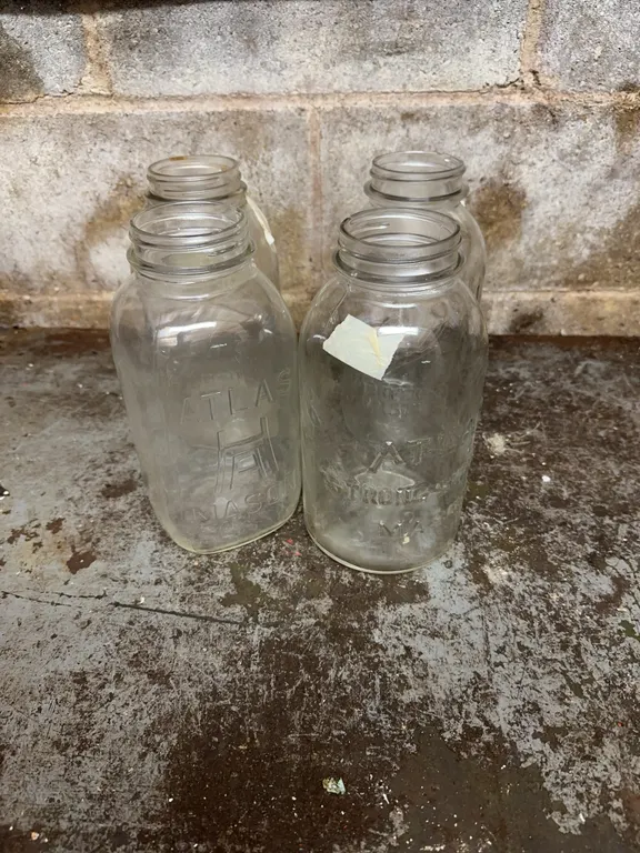 Blue & clear 1/2 gal jars