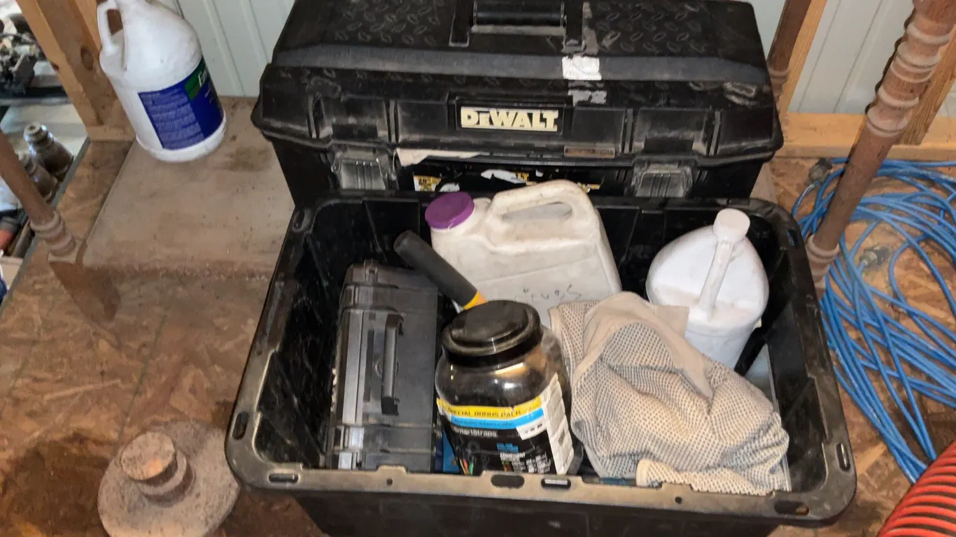 Dewalt tool box, assorted tools