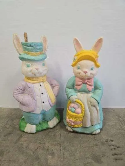 Vintage blow mold Easter bunnies- 35"