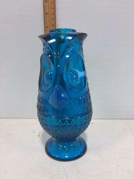 Viking blue owl fairy lamp