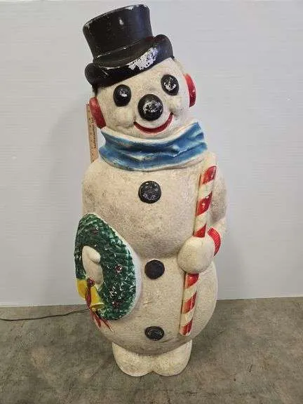 Vintage blow mold snowman- 45"