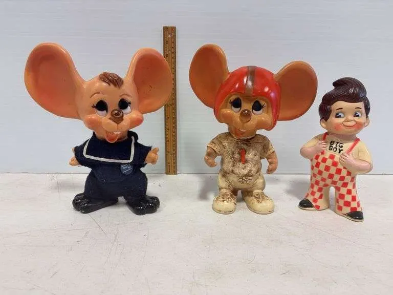 Vintage Huron mouse & Big Boy coin banks