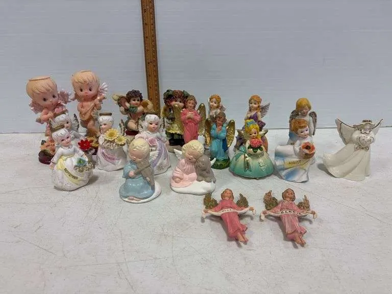 Assortment of angel figurines