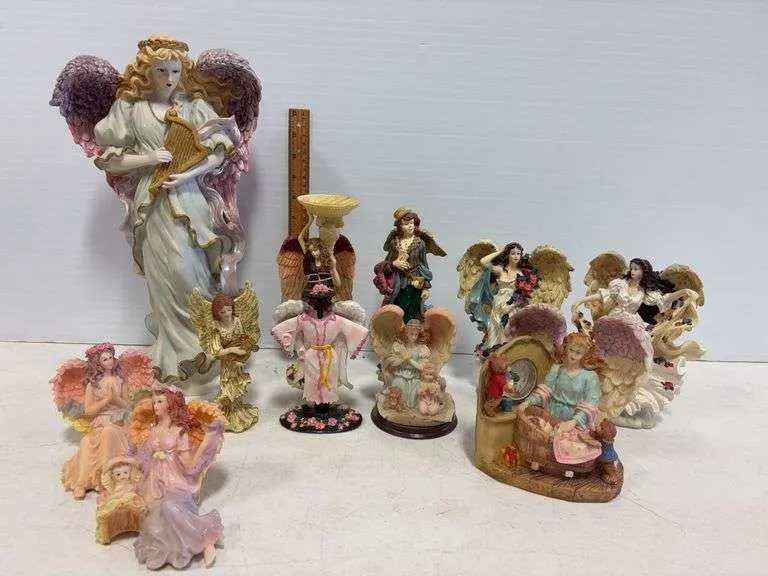 Assortment of angel figurines